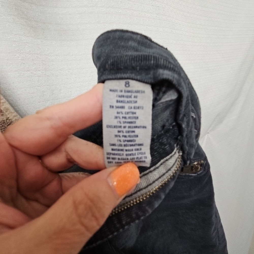 American Eagle Corduroy Low Rise Micro Mini Skirt Retro Y2K Size 8 Gray Festival - Picture 6 of 9